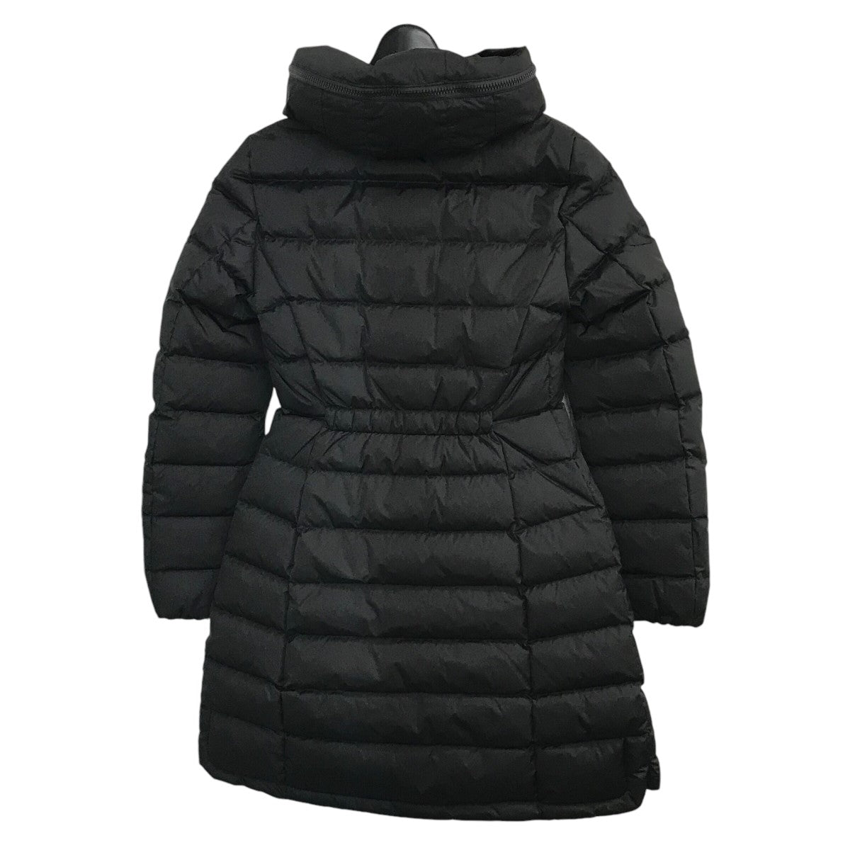 Black Flammette Long Down Jacket - Long Down Jackets for