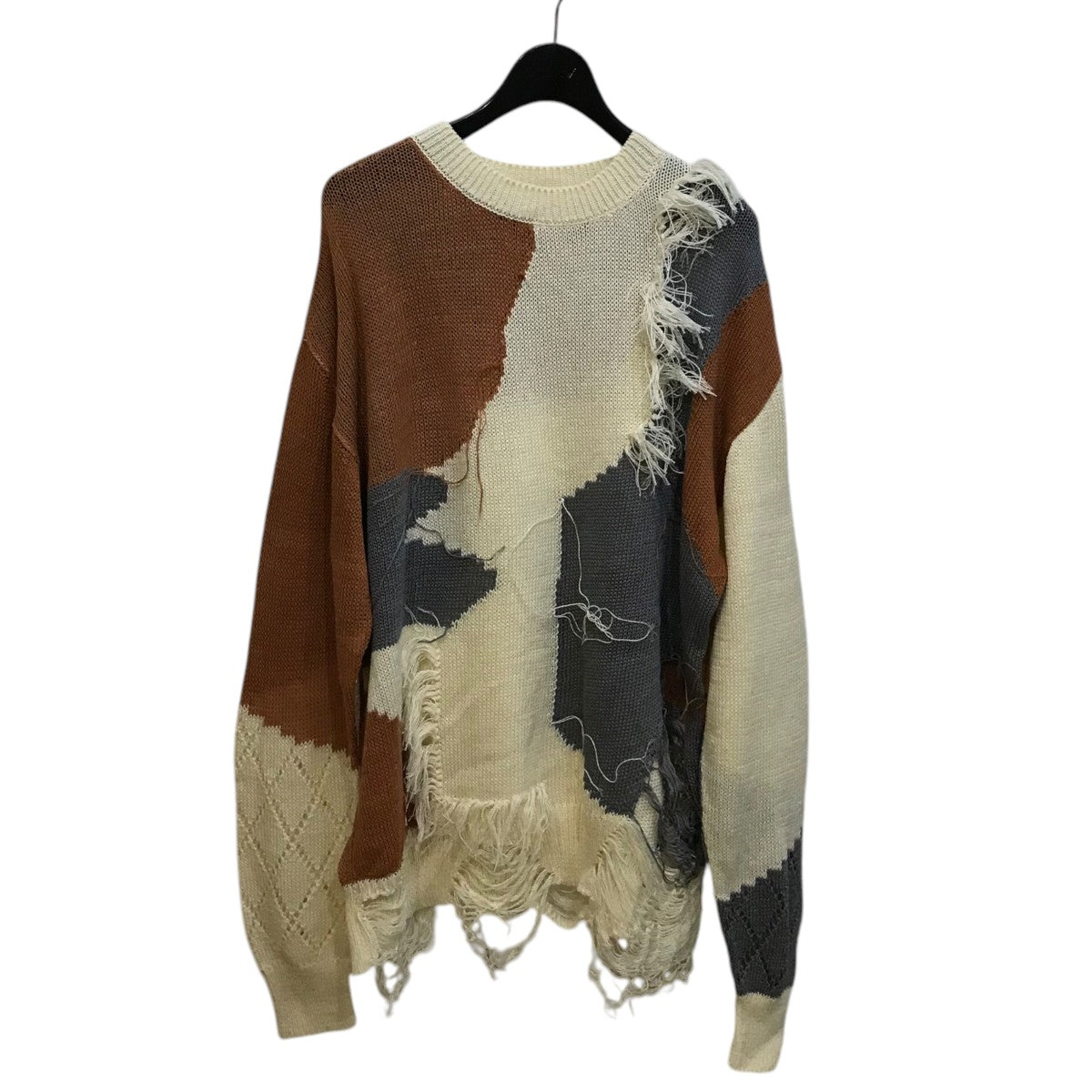 24SS「Frayed knit P O」パッチワークニット24251 1001N