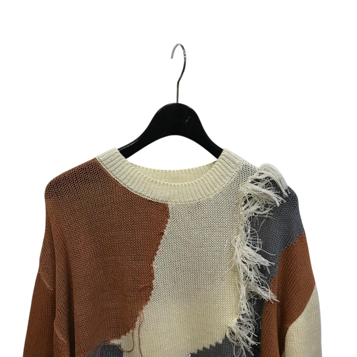 24SS「Frayed knit P O」パッチワークニット24251 1001N