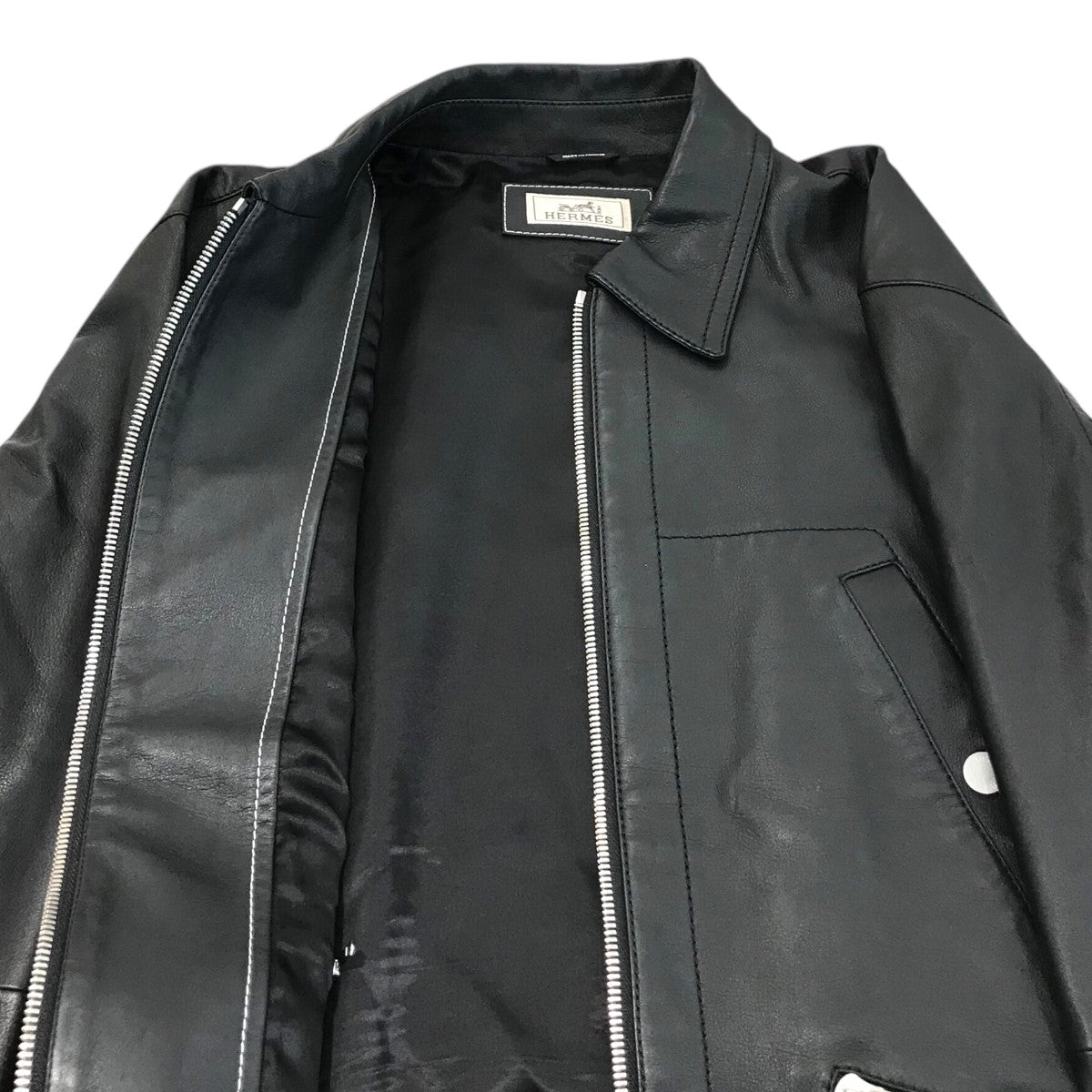 HERMES 古着・中古 エルメスの23AW レザージャケット 32 5000です。