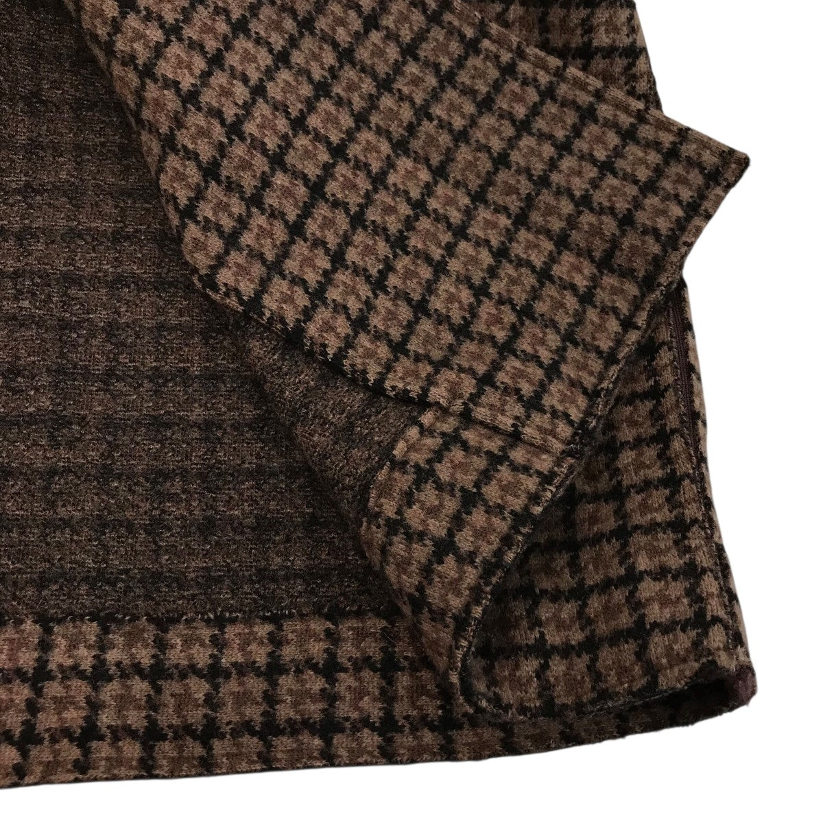 YOKE(ヨーク) 「DOUBLE JQUARD KNIT BALCOLLAR COAT」チェック柄バル