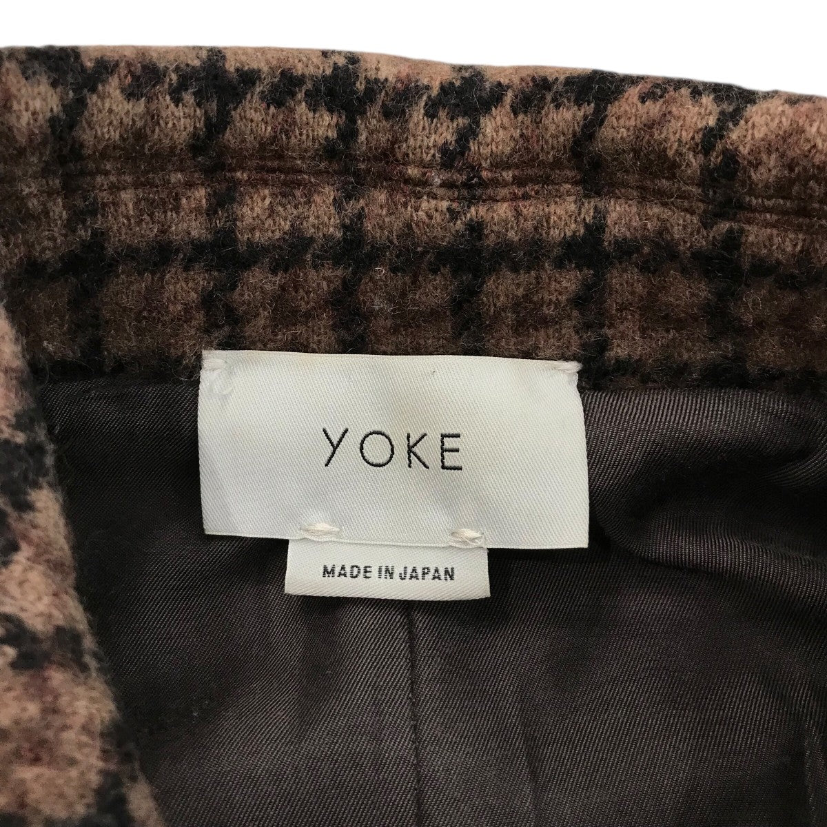 YOKE(ヨーク) 「DOUBLE JQUARD KNIT BALCOLLAR COAT」チェック柄バル