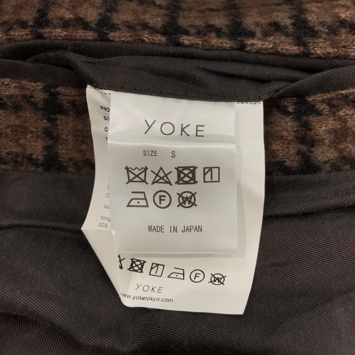 YOKE(ヨーク) 「DOUBLE JQUARD KNIT BALCOLLAR COAT」チェック柄バル