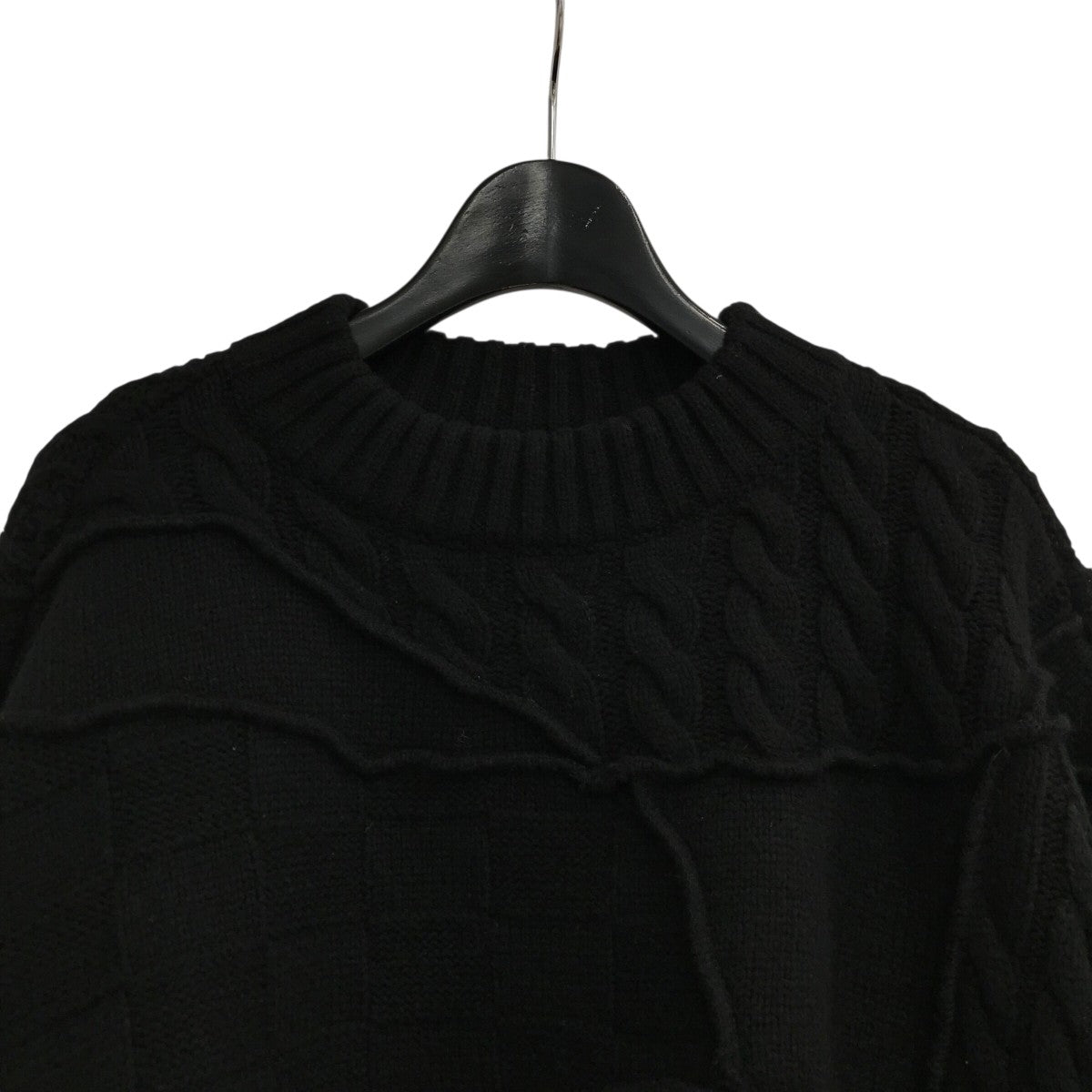 ZARA×ADER error パッチワークケーブルニット ブラック サイズ