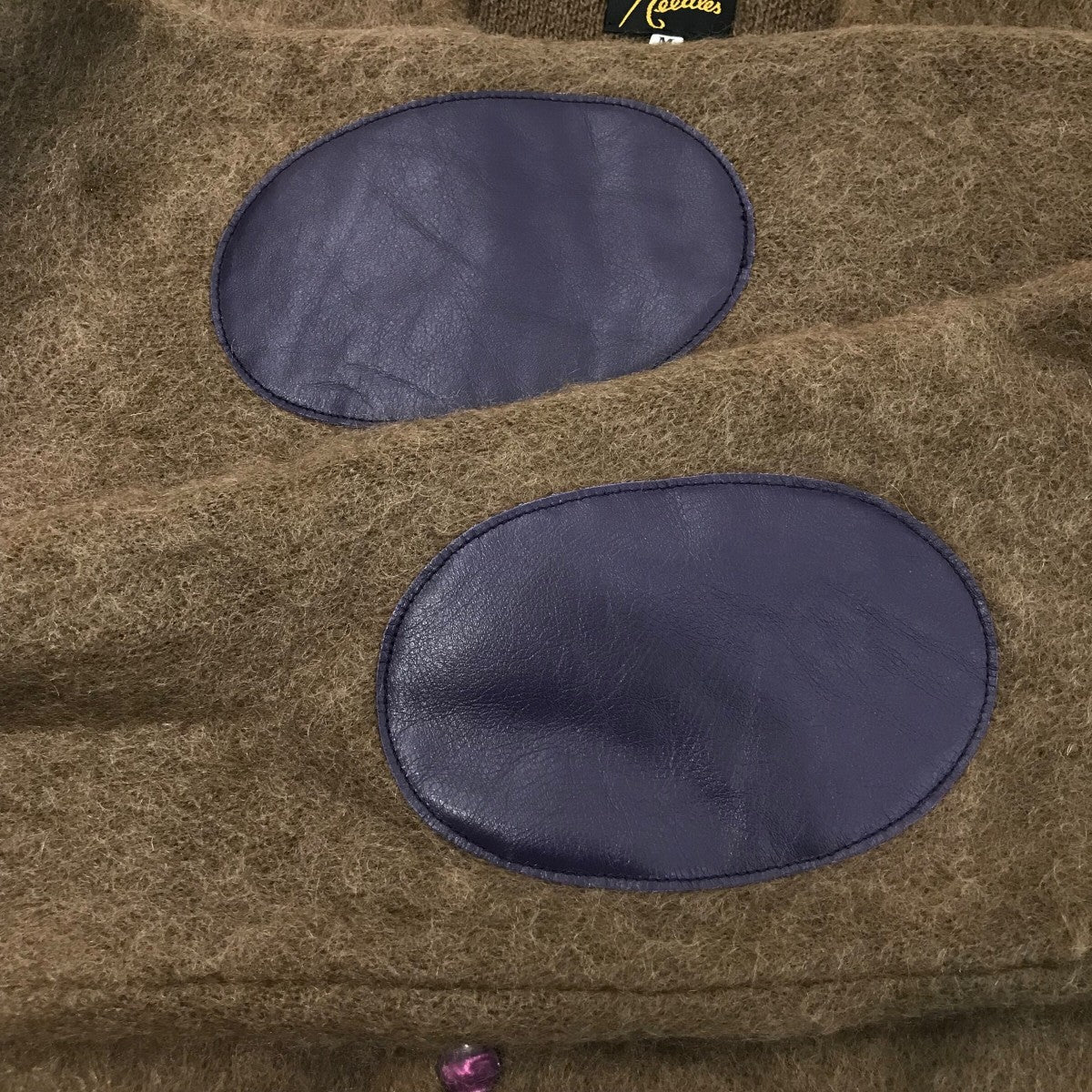 Needles(ニードルズ) 「EP MOHAIR CARDIGAN SOLID」レザーパッチモヘア