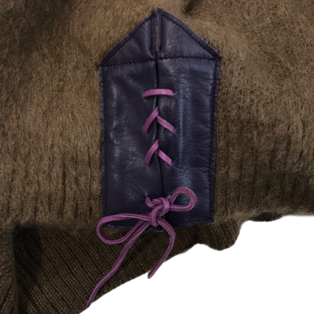 Needles(ニードルズ) 「EP MOHAIR CARDIGAN SOLID」レザーパッチ