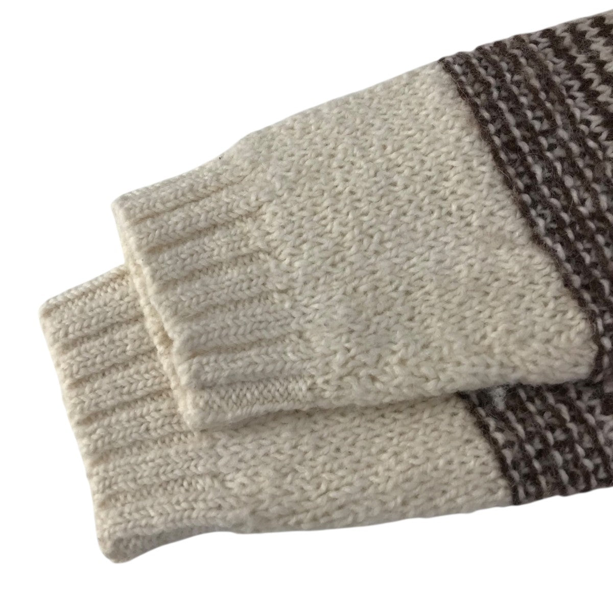 「Roving alpaca wool jacquard sweater for LR」ウールナイロンニットセーターwn23 15fw175 kw