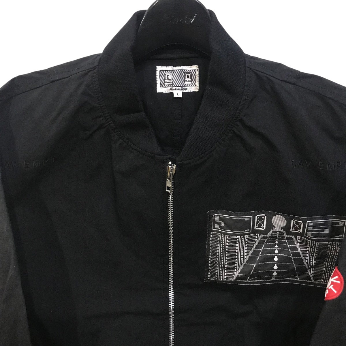 【美品】C.E シーイー フードジップシャツジャケット ブラック C．E(シーイー) 「ESTRANGEMENT ZIP JACKET」ジップジャケット