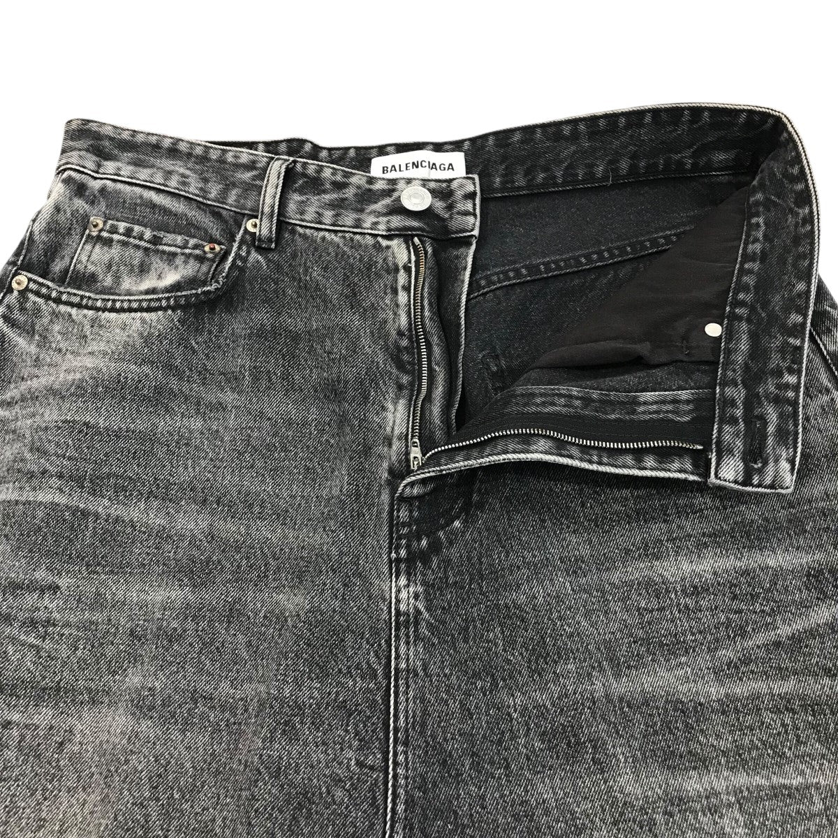 【美品】バレンシアガ ワイドデニム ミドル丈 BALENCIAGA - ワイドダメージデニム スニーカー ストリート 好き