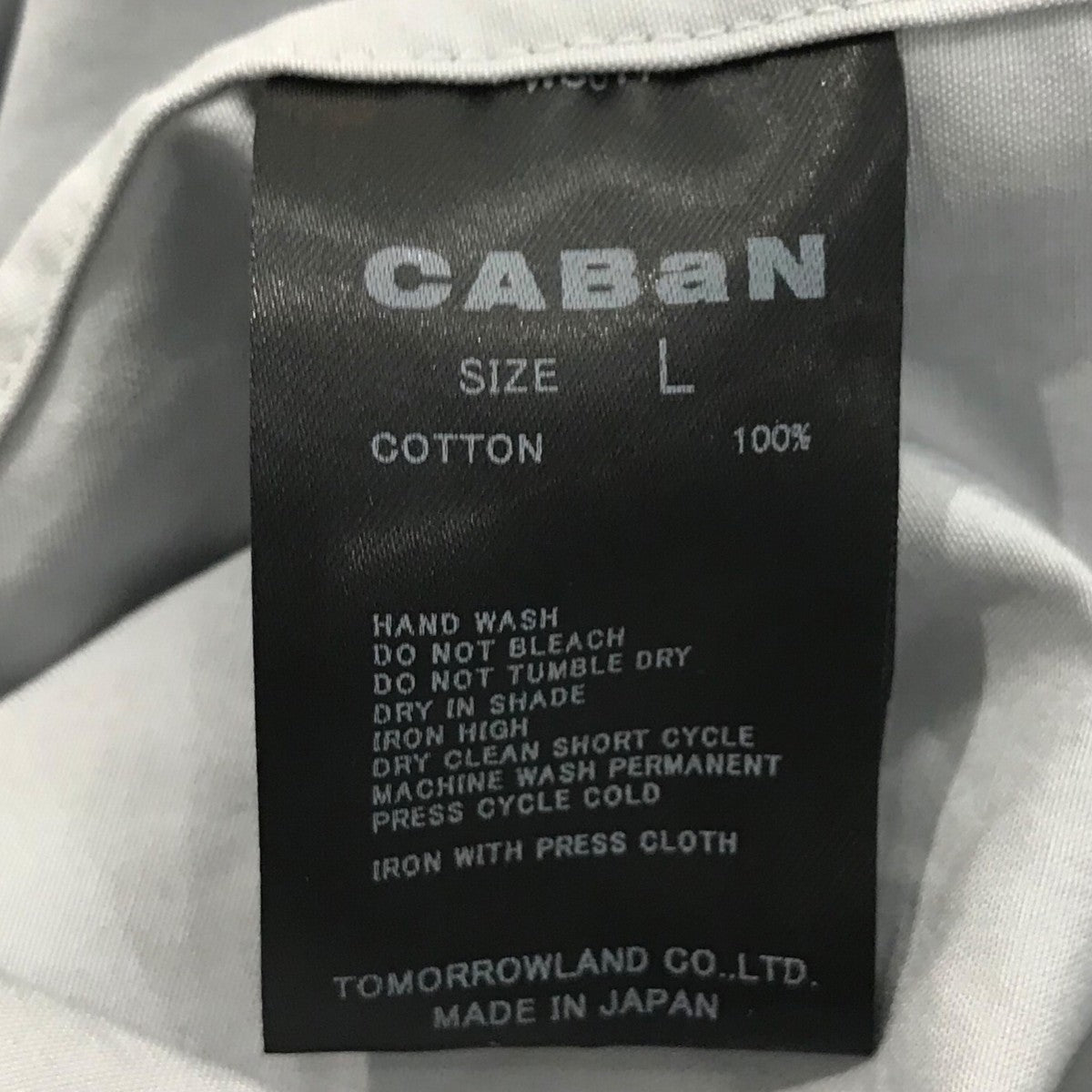 CABaN(キャバン) 24SSコットンウェザーシャツ59 01 41 01001 59 01 41