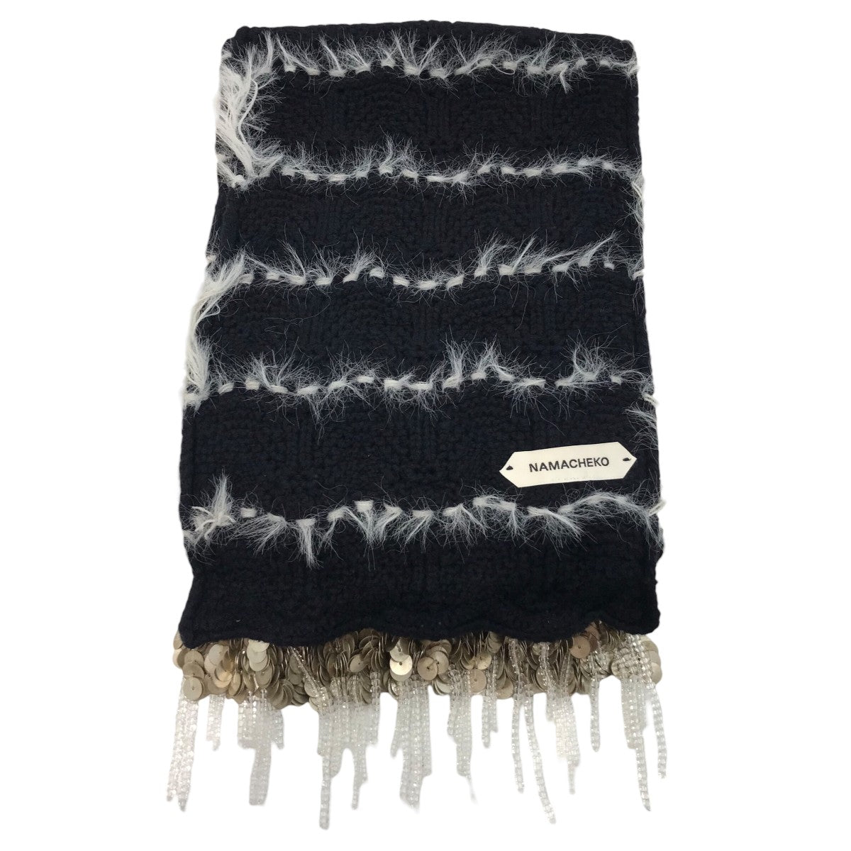 NAMACHEKO(ナマチェコ) 装飾デザインマフラー ネイビー｜【公式