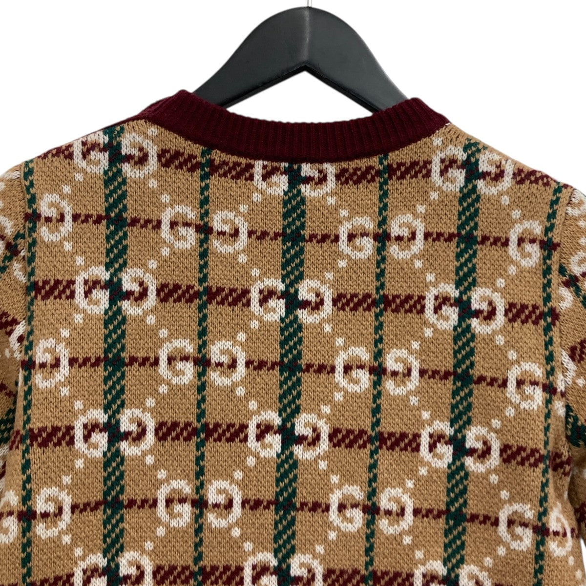 GUCCI(グッチ) GGロゴニットワンピース 731587 ベージュ×レッド