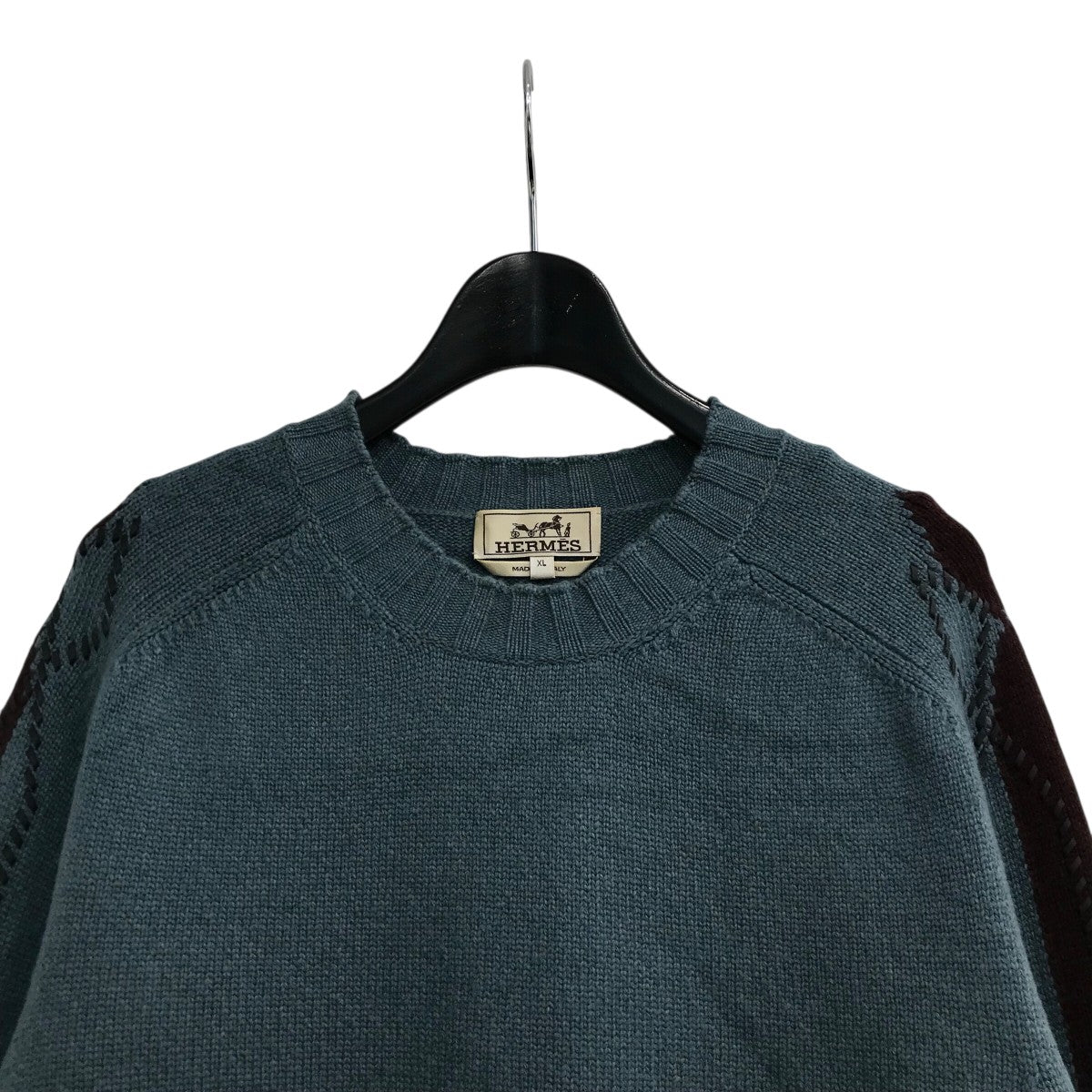 レザーステッチカシミヤニット