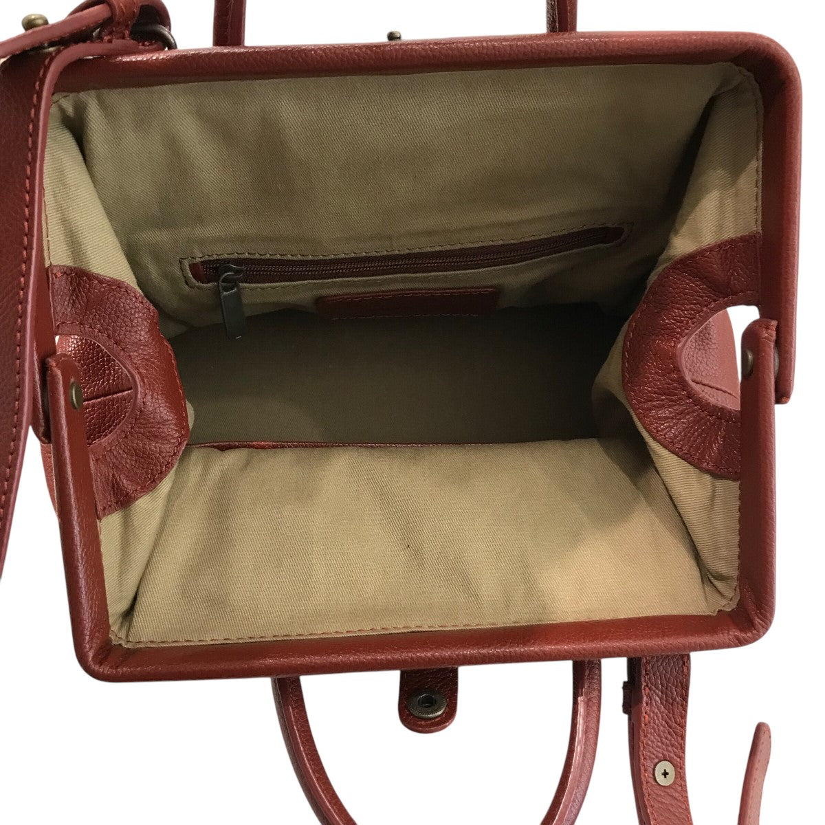MOTHERHOUSE レザー ショルダーバッグ レッド MOTHERHOUSE◇ショルダーバッグ/レザー/RED/無地 : セカンド