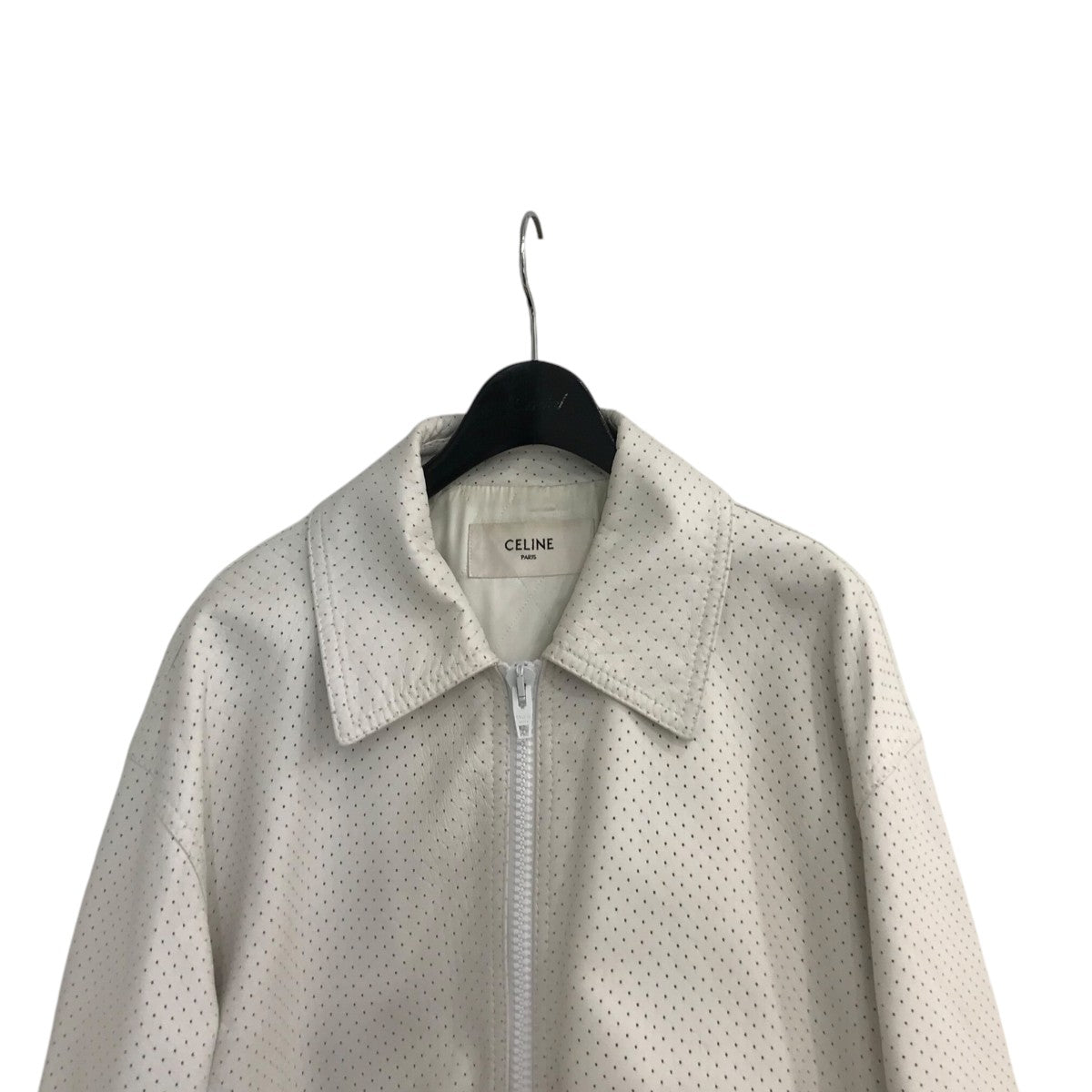 CELINE パーフォレイテッド パンチングレザーロゴレザージャケット 古着・中古-3枚目のアイテム画像