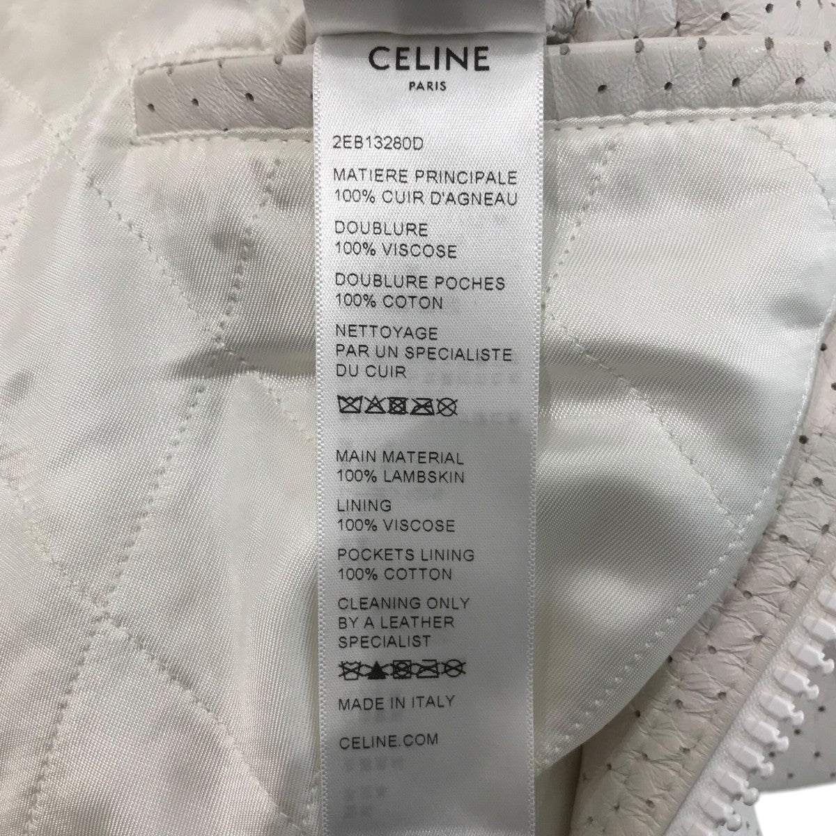 CELINE パーフォレイテッド パンチングレザーロゴレザージャケット 古着・中古-6枚目のアイテム画像