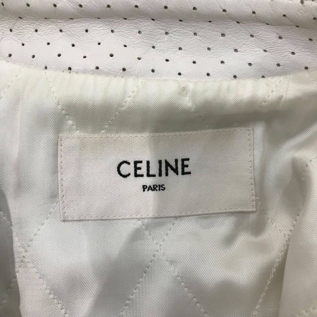 CELINE パーフォレイテッド パンチングレザーロゴレザージャケット 古着・中古-7枚目のアイテム画像