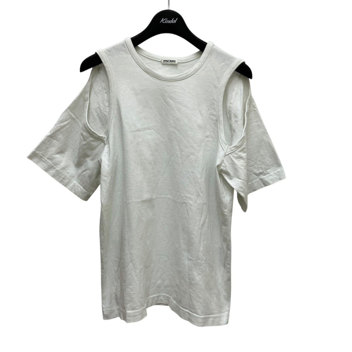 アンスクリア INSCRIRE カットデザインTシャツ I23SS-CUT6 ホワイト サイズ：36 INSCRIRE(アンスクリア) カットデザインTシャツI23SS-CUT6 I23SS