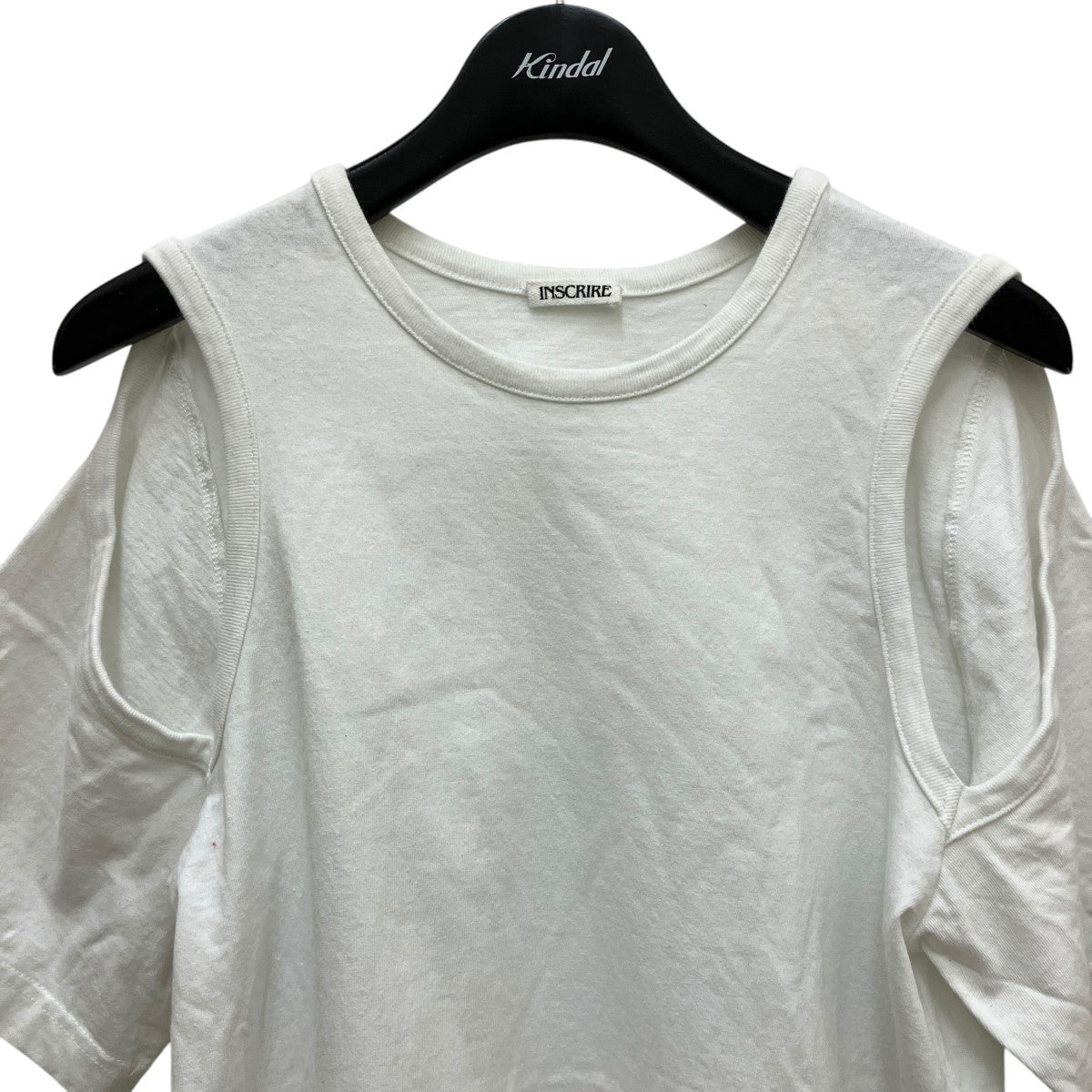 アンスクリア INSCRIRE カットデザインTシャツ I23SS-CUT6 ホワイト サイズ：36 INSCRIRE(アンスクリア) カットデザインTシャツI23SS-CUT6 I23SS