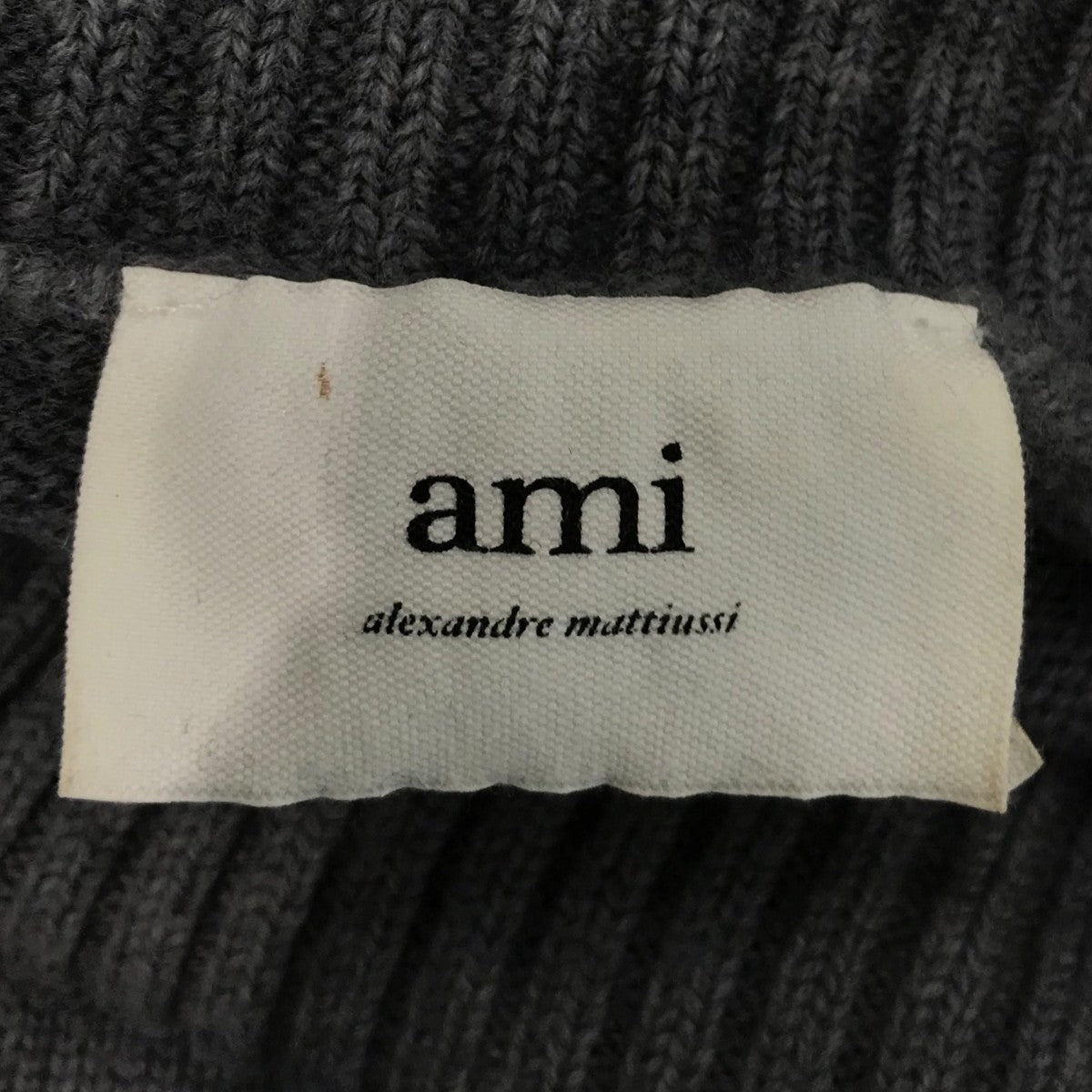 ౨ৎ　　 mattiussi ロゴ　ニット　セーター　グレー ami alexandre mattiussi ロゴ ニット セーター グレー AMI