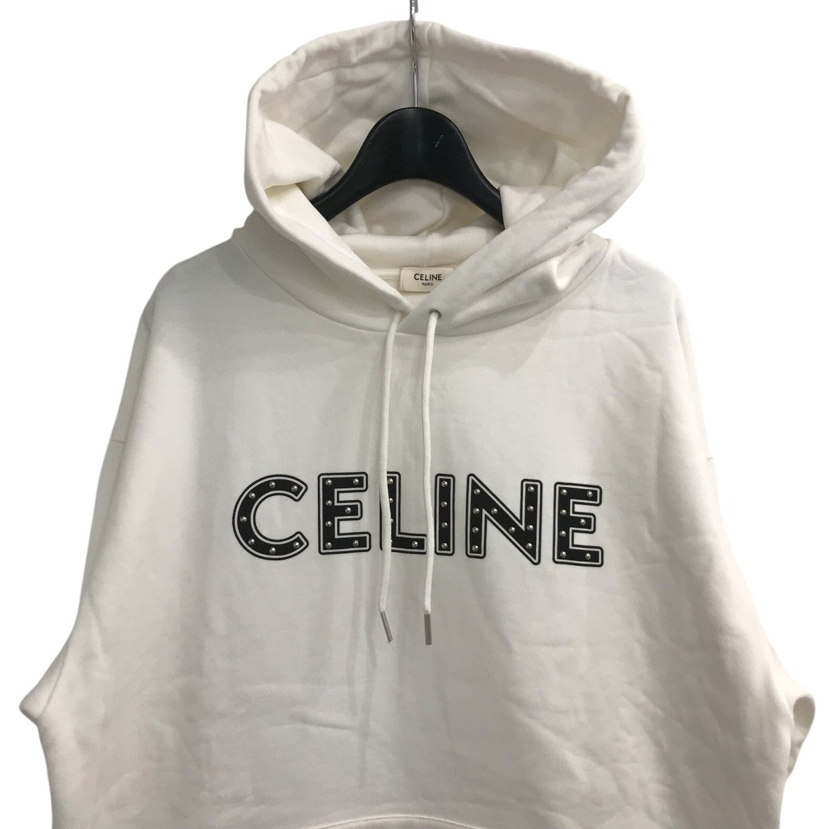 CELINE ロゴ ホワイトパーカー Sサイズ CELINE ホワイト パーカー - メルカリ