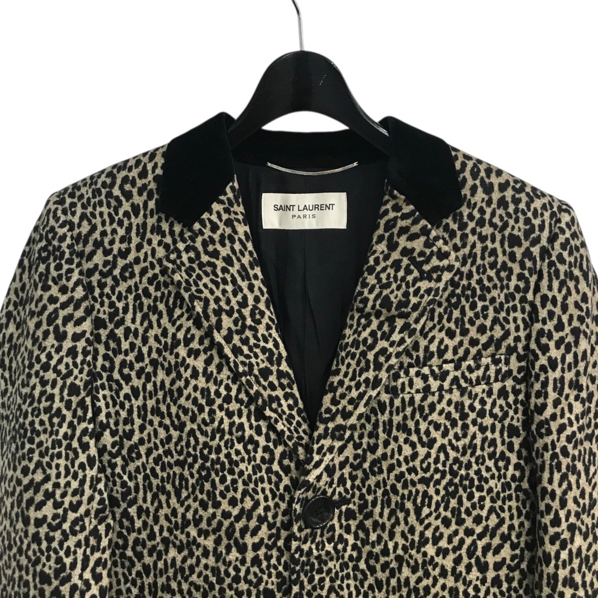 Yves Saint Laurent チェック柄コート Sサイズ Saint Laurent Paris(サンローランパリ) ベイビーキャット柄