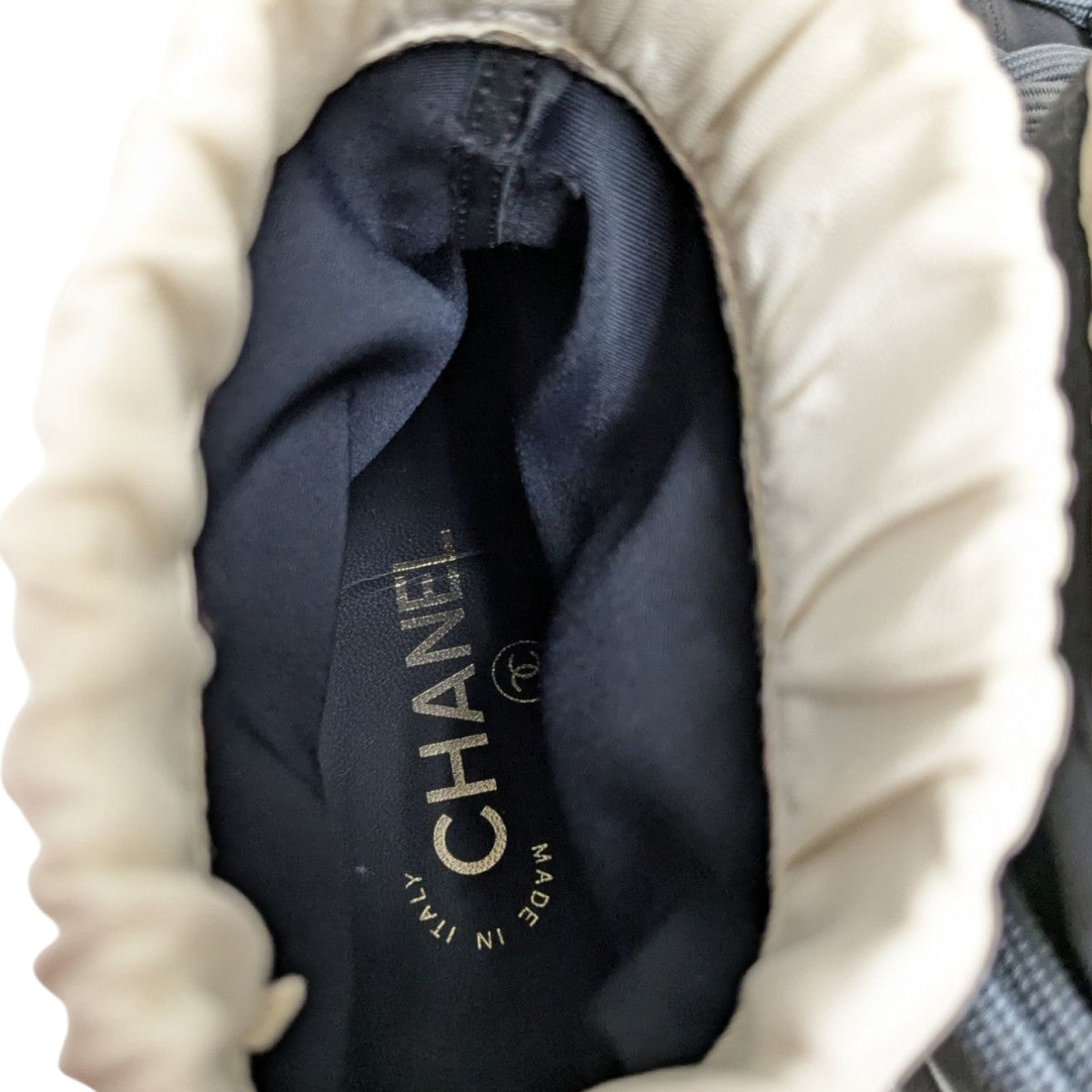 CHANELシャネル サイドチェーン ウェッジソール ブーツ ブラック 37C CHANELシャネル サイドチェーン ウェッジソール ブーツ ブラック 37C