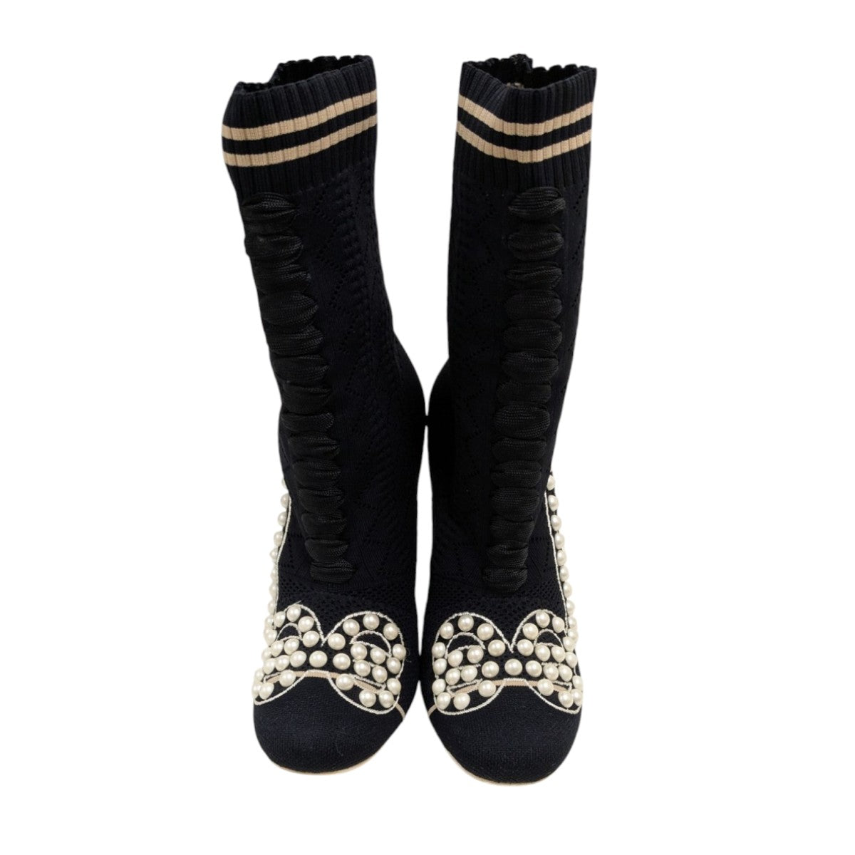 FENDI(フェンディ) Rockokoレオパードバイカーブーツ ブラック