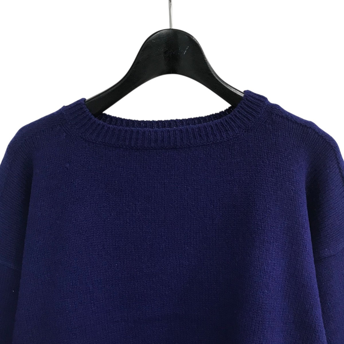 COMOLI ラムズウールガンジーネックニット　青 COMOLI (コモリ) ラムズウール ガンジーネックニット
