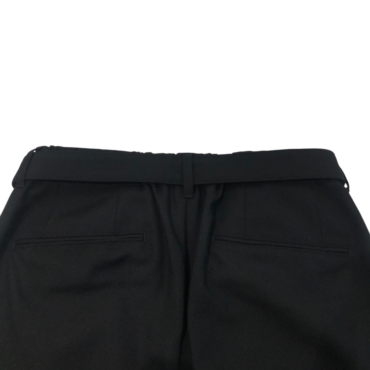 シャンブレーギャバベルト付きワイドテーパードパンツKP03 004