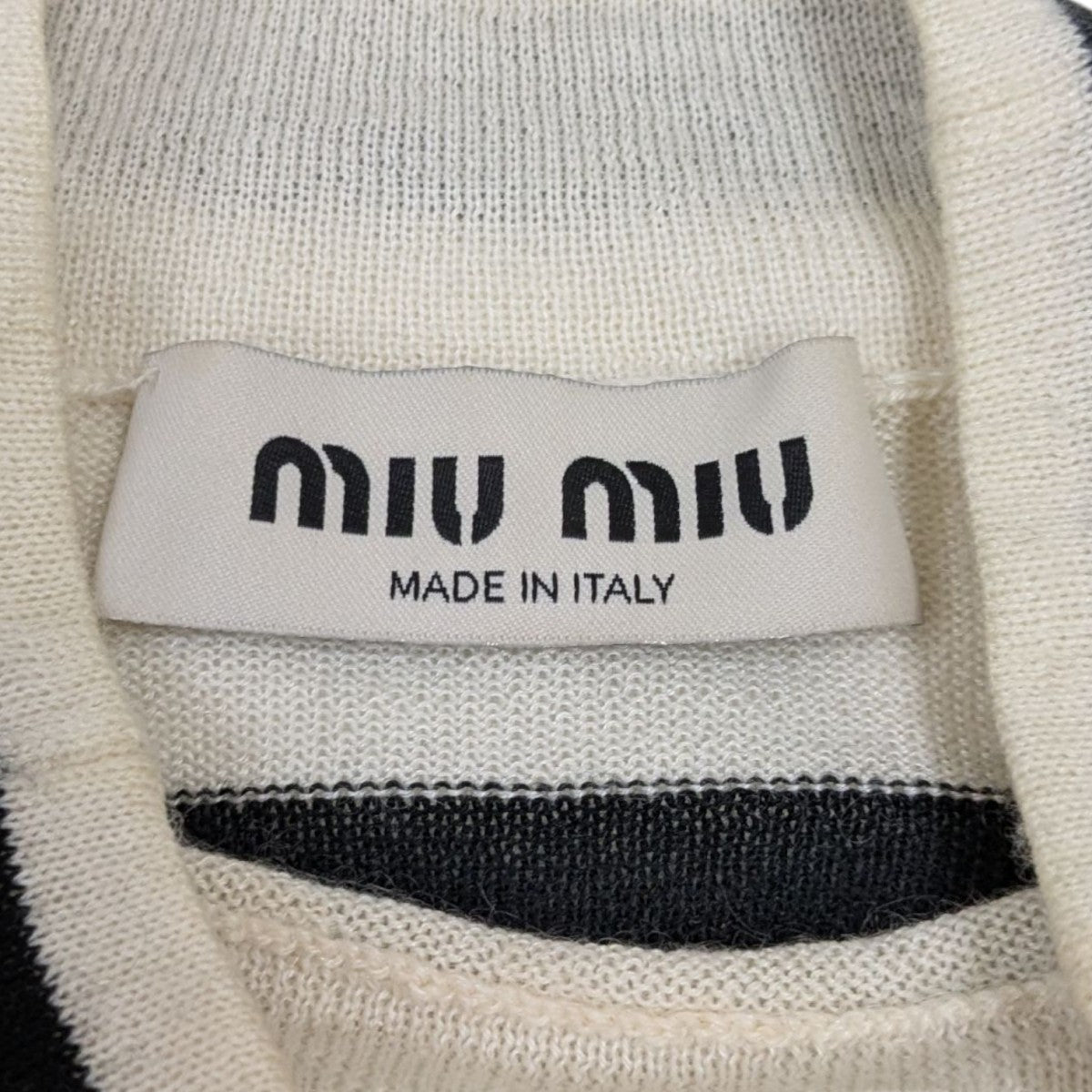 極美品 miu miu 半袖ニット ホワイトS 1000069685704-11.jpg