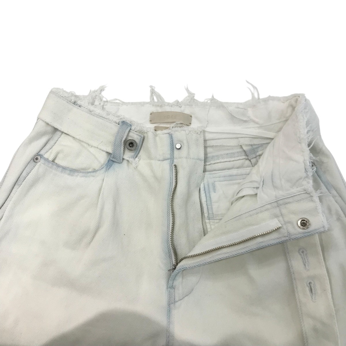 YOKE(ヨーク) 「CUT-OFF WIDE-LEGGED DENIM TROUSERS」ベルテッド