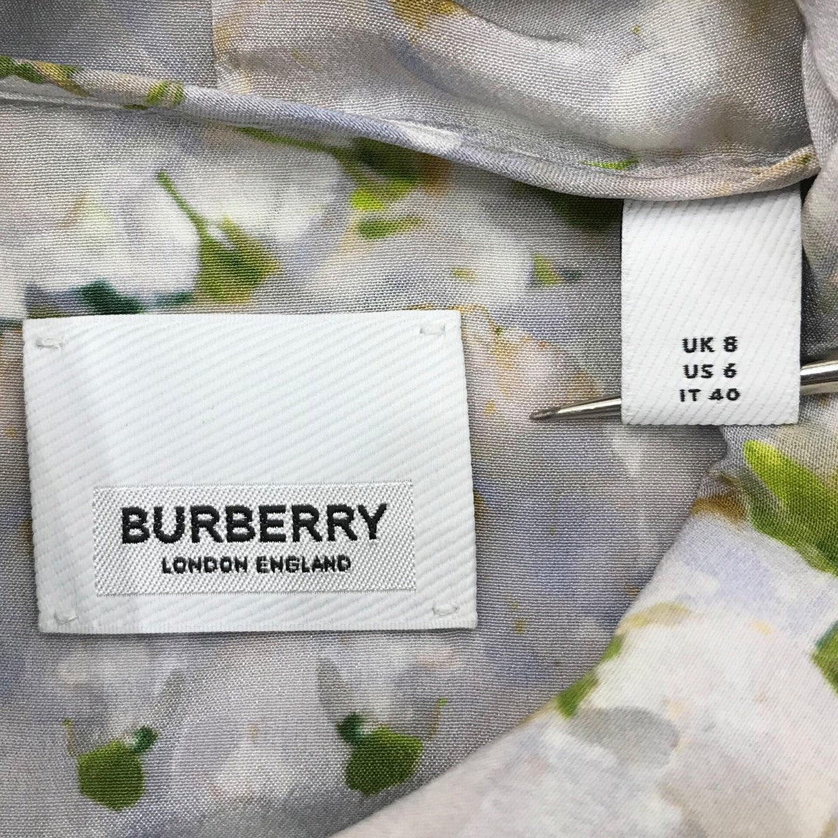 BURBERRY(バーバリー) プリントシルクボウタイシャツ8037600