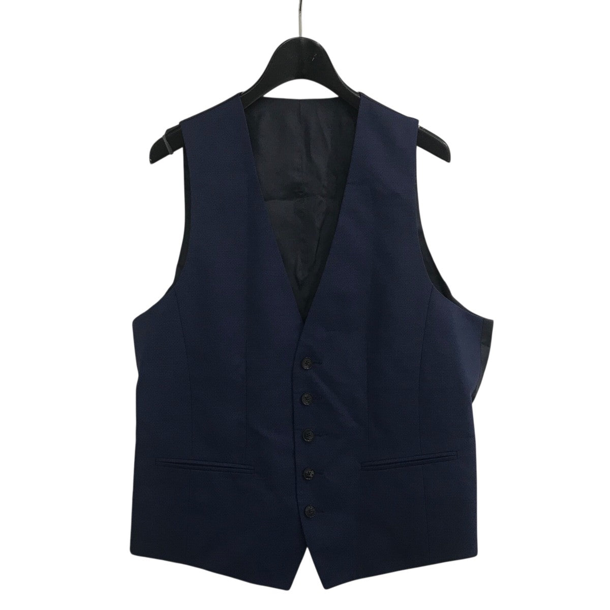 ヒューゴボス セットアップスーツ 3ピース 現行品 ストレッチ 紺 46 44 HUGO BOSS (ヒューゴボス) ストレッチ シングル スーツ SLIMFIT