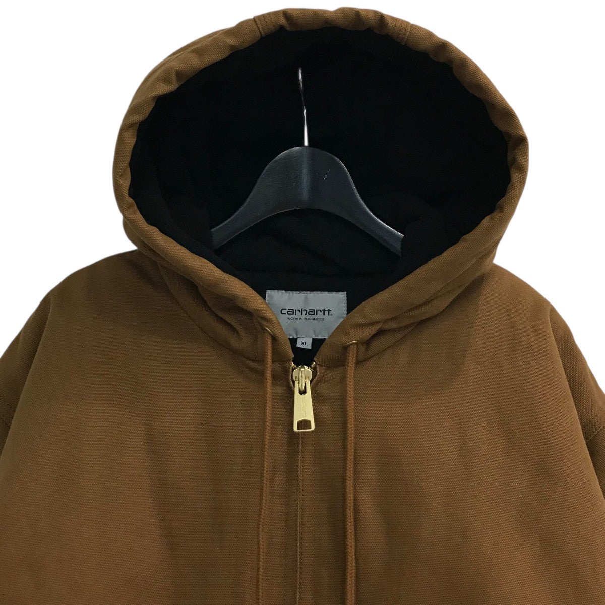 Carhartt アクティブジャケット 2XL Carhartt アクティブパーカー 2XL 革パッチ 裏地フリース | 古着
