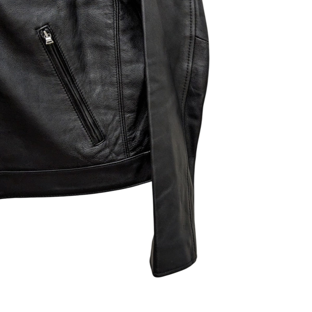 FREAK'S STORE 襟付きシングルライダースジャケット Lサイズ FREAK'S STORE ブルゾン アウター LEATHERETTE RIDERS JACKET
