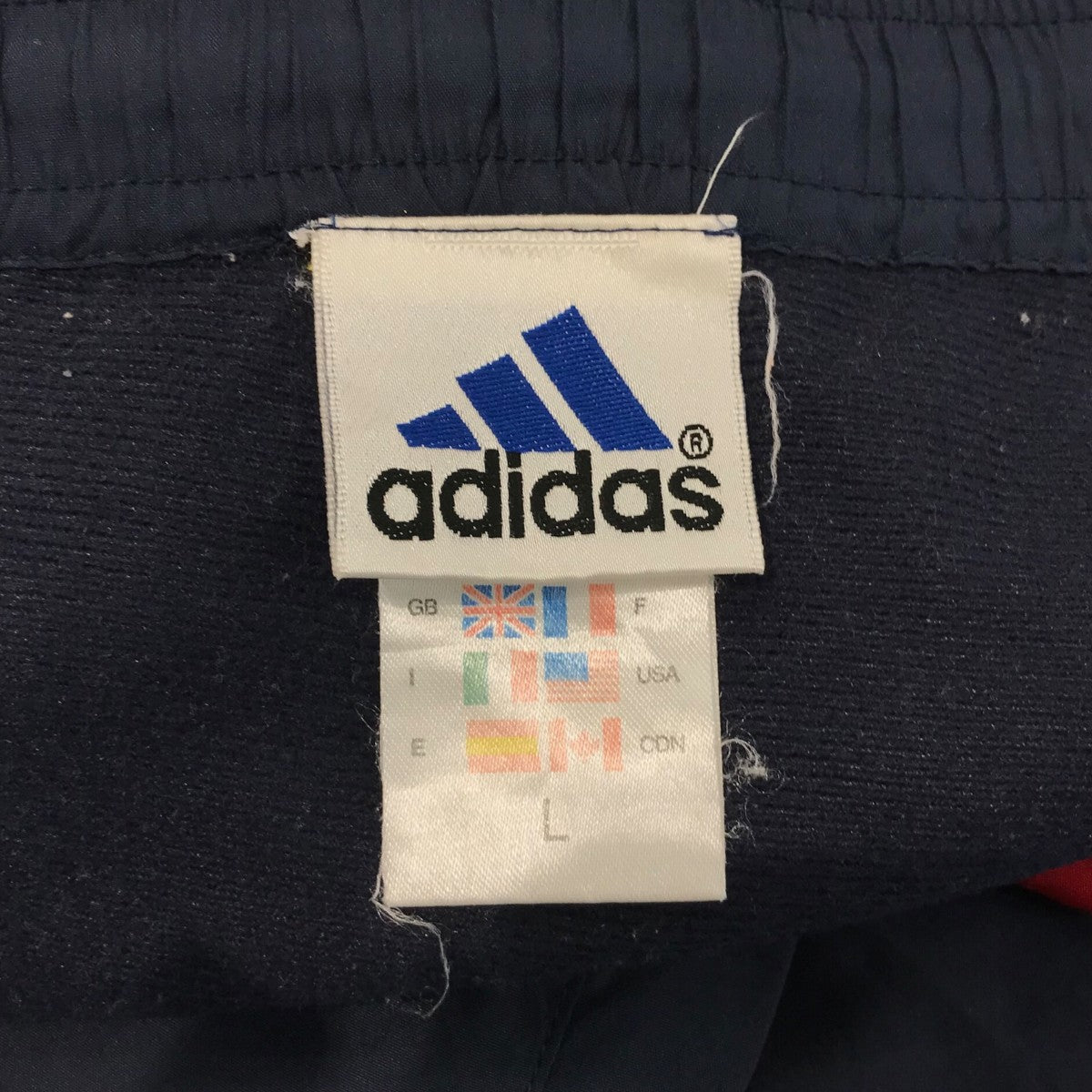 adidas(アディダス) 「山タグ」トラックパンツ ネイビー×レッド