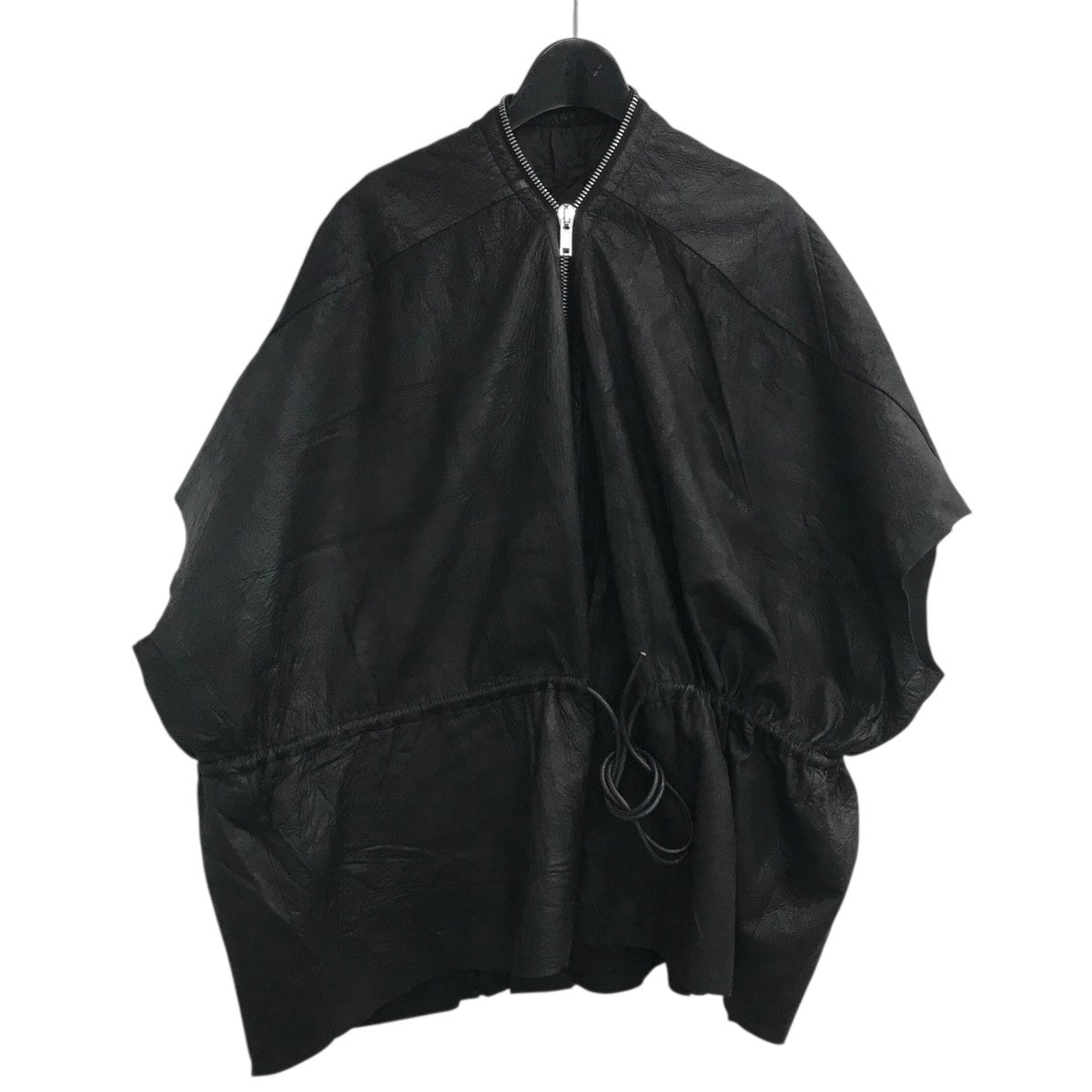 リックオウエンス　レザーコート 正規店出品】RICK OWENS MEN DRACUCOLLAR LEATHER COAT BLACK (RICK
