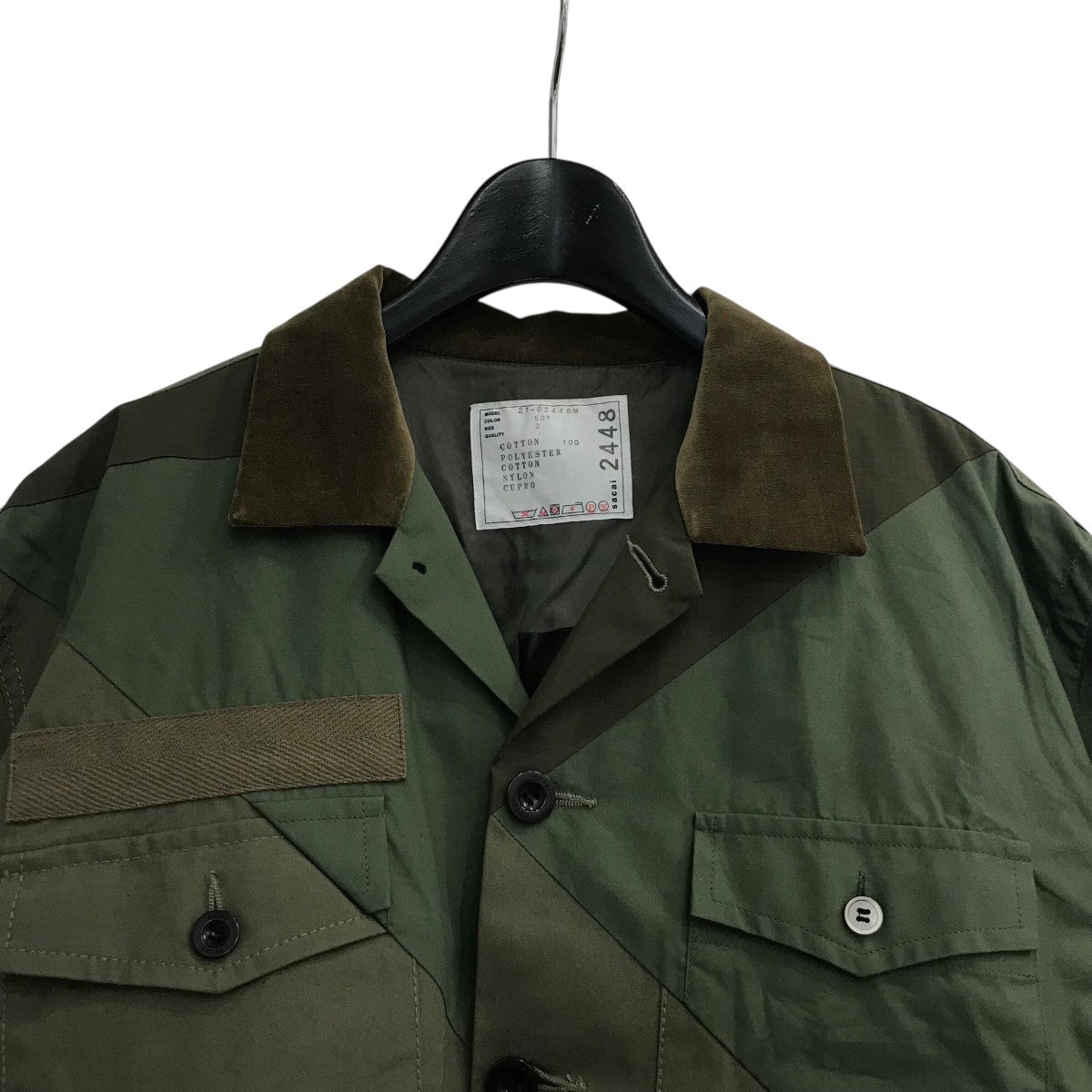 sacai(サカイ) 「Hank Willis Thomas Solid Mix Shirt」切替半袖