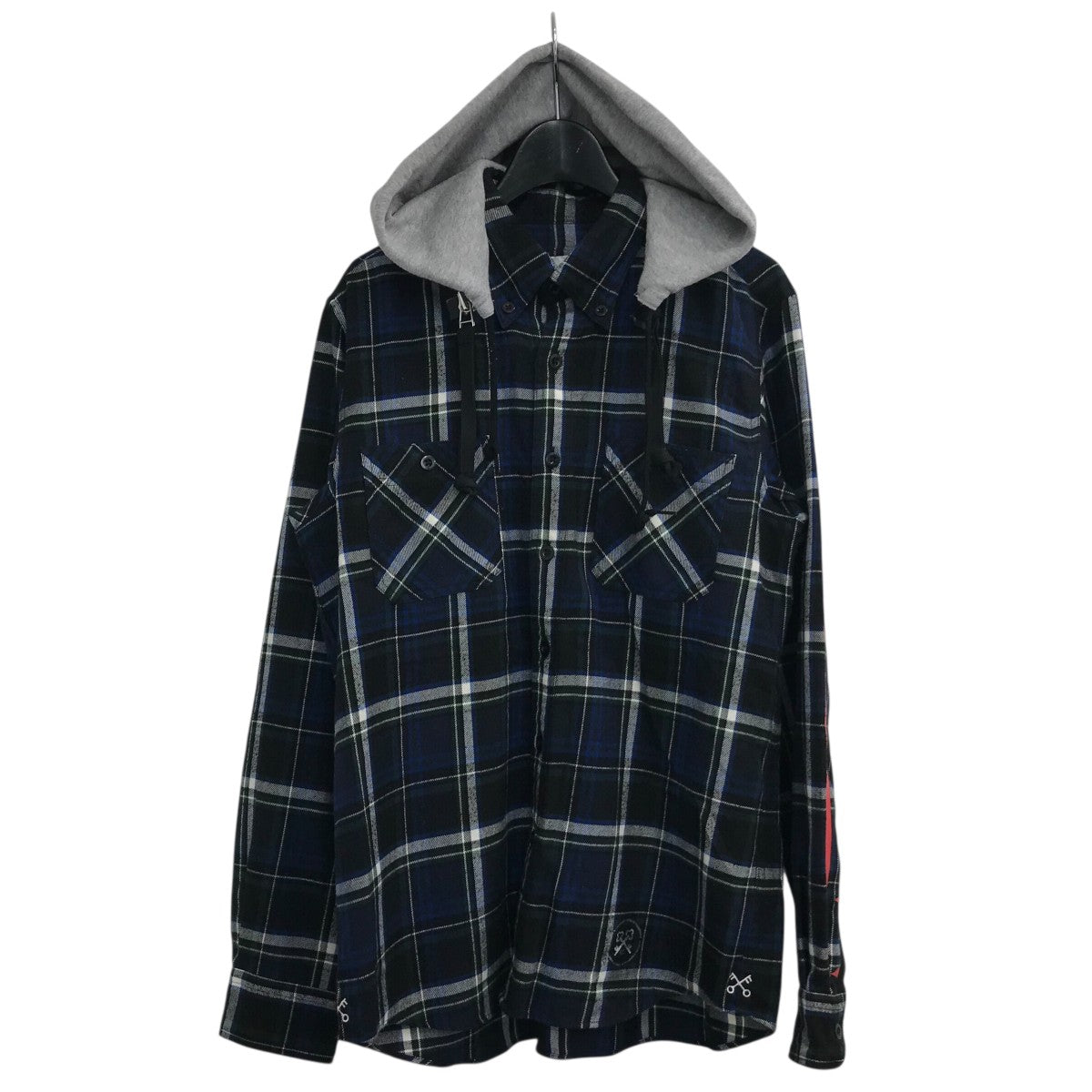 「DETACHABLE HOOD REGULAR COLLAR FLANNEL CHECK SHIRT」フーデッドチェックシャツUE 189019