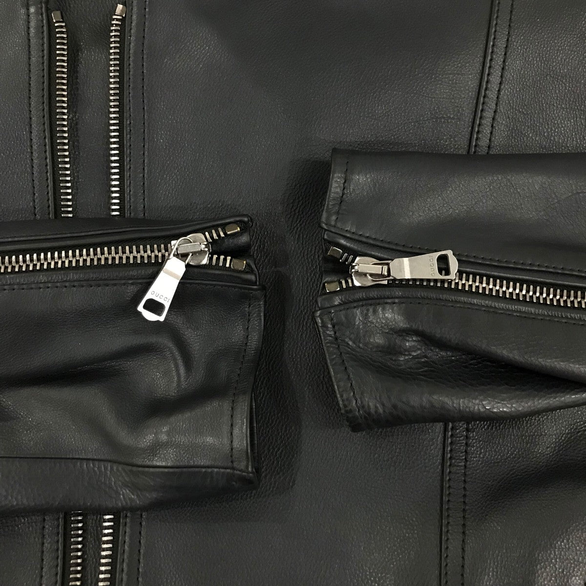 GUCCI(グッチ) レザーライダースジャケット497397 497397 ネイビー