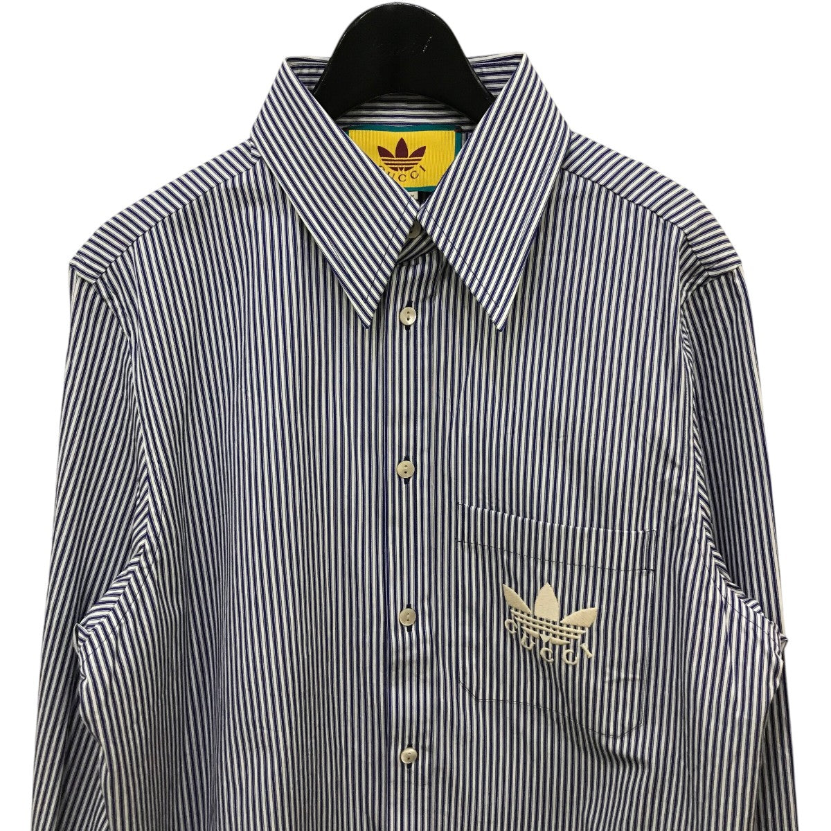 GUCCI×adidas ストライプシャツ691519 691519 ネイビー×ホワイト