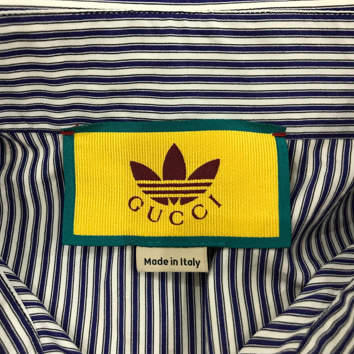 GUCCI×adidas ストライプシャツ691519 691519 ネイビー×ホワイト