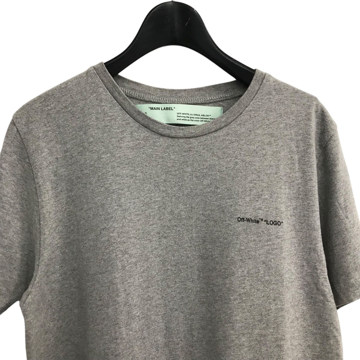 （sale)オフホワイト、アンスラサイトグレーのコットンプリントT OFFWHITE(オフホワイト) プリントTシャツOMAA027S19185022