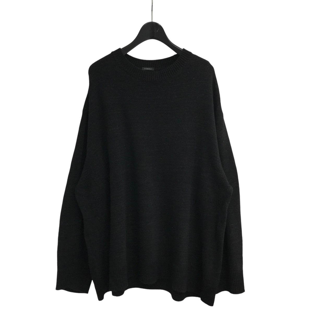 23aw COMOLI コットン吊裏毛クルーネックスウェット ブラック
