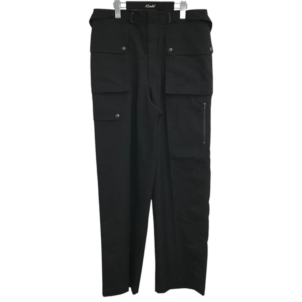 【AURALEE】 ヘリンボーンカーゴパンツ ブラック サイズ0 AURALEE women's / WOOL HERRINGBONE CARGO PANTS (BLACK) - TROUPE