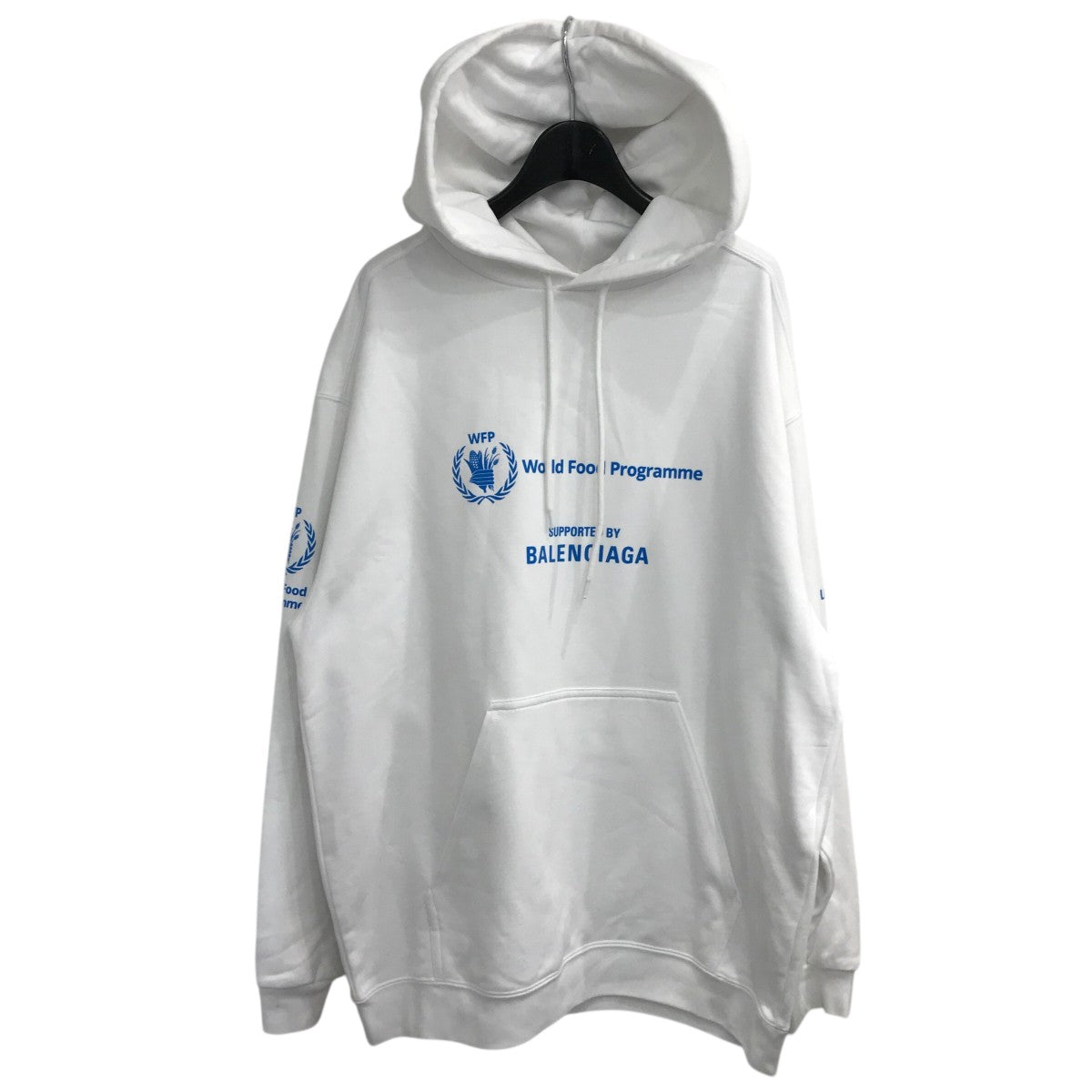 ◆SALE◆直営店◆【BALENCIAGA】BB Paris Icon フーディー Balenciaga Bb Paris Icon Medium Fit Hoodie in Azure & White