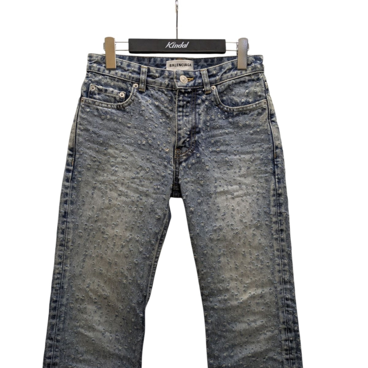 BALENCIAGA distressed straight leg jeansダメージ加工デニムパンツ681734 古着・中古-2枚目のアイテム画像