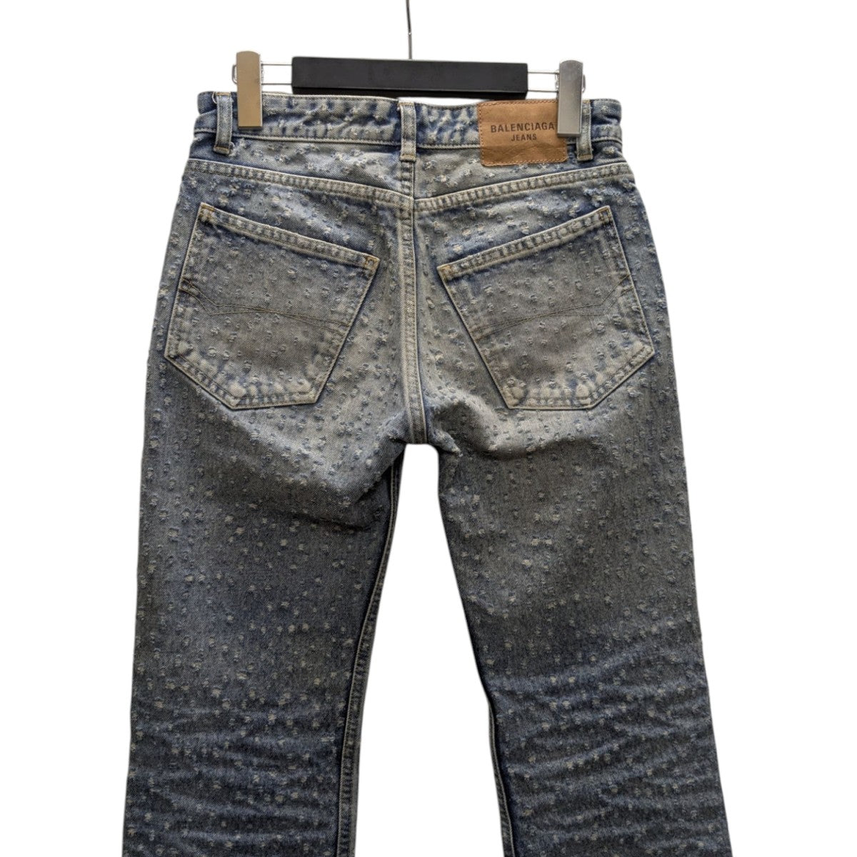 BALENCIAGA distressed straight leg jeansダメージ加工デニムパンツ681734 古着・中古-4枚目のアイテム画像