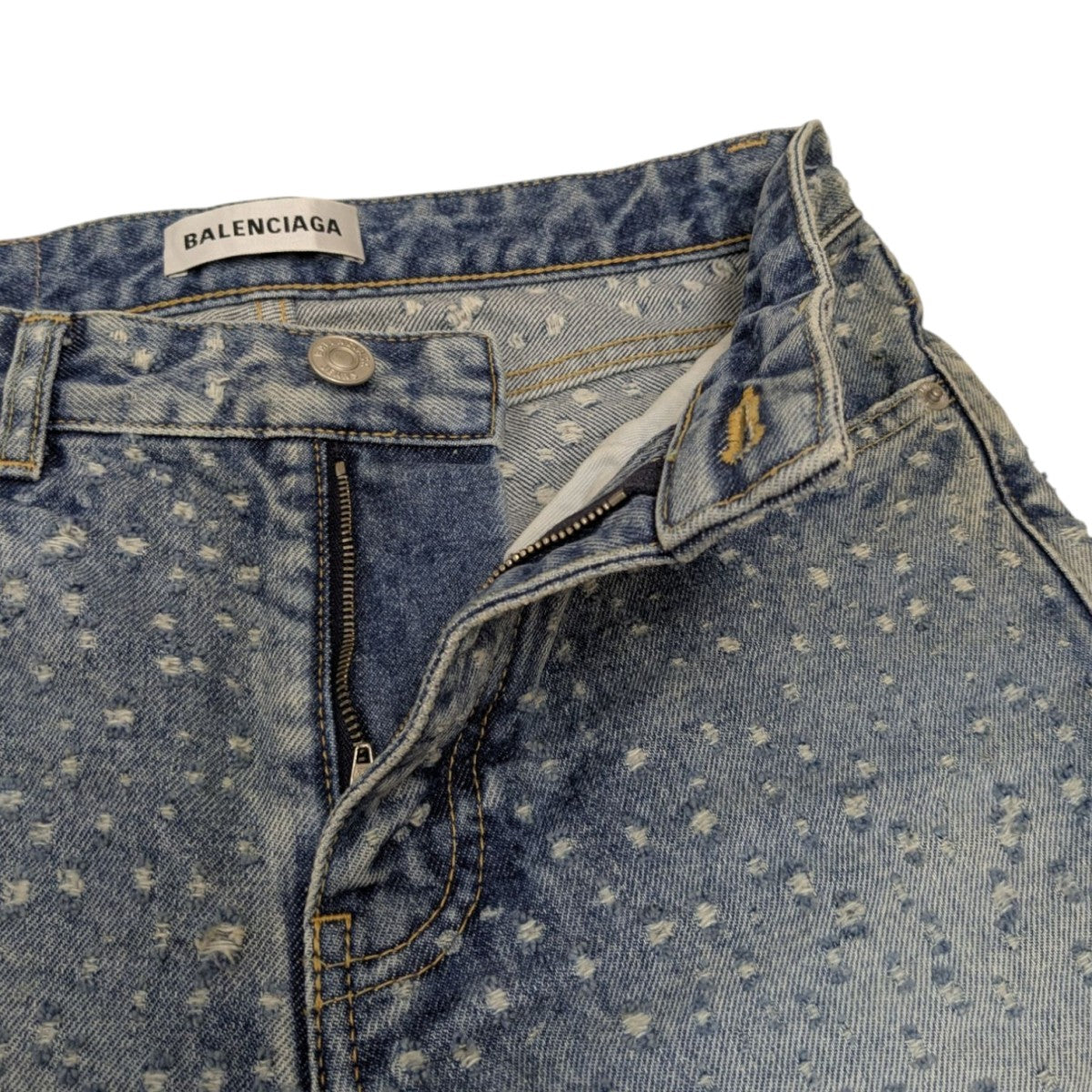 BALENCIAGA distressed straight leg jeansダメージ加工デニムパンツ681734 古着・中古-5枚目のアイテム画像